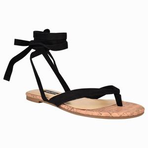 Nine West Tiedup Ankle Wrap Platte Sandalen Zwart Nederland | MXA-891435